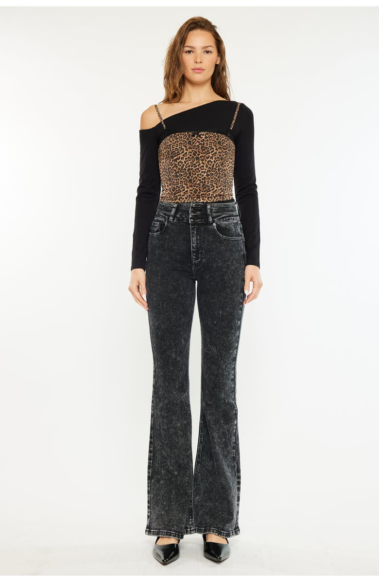 KanCan Amirah Ultra High Rise Flare Jeans, Alternate, color, Black