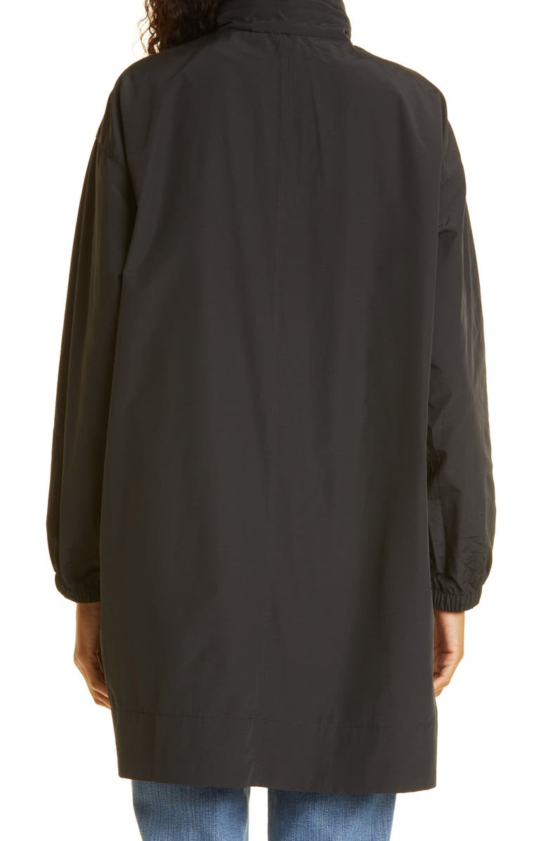 Eileen Fisher Stand Collar Hidden Hood Organic Cotton Blend Coat, Alternate, color, 