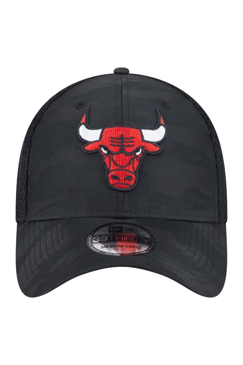 Men's New Era  Black Chicago Bulls Subtle Camo 39THIRTY Flex Hat, Alternate, color, Black