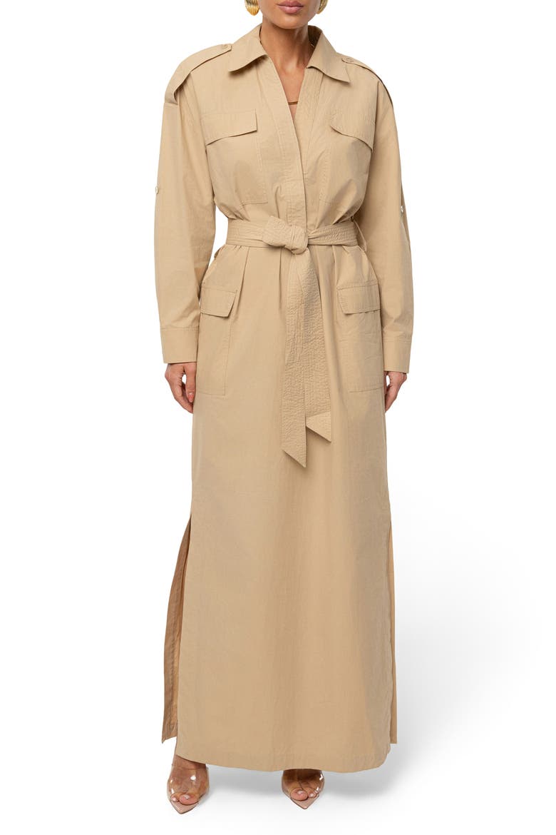 Harbor Shore Maxi Shirtdress, Main, color, BEIGE