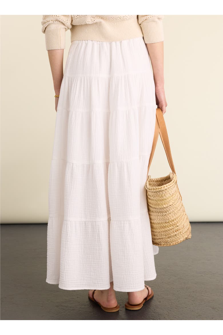 Rhoda Cheesecloth Tiered Maxi Skirt, Alternate, color, Pure White
