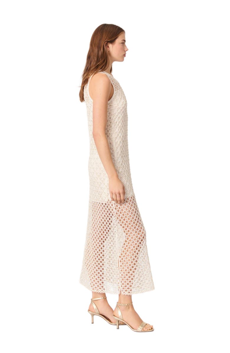 maje Beaded crochet maxi dress, Alternate, color, 