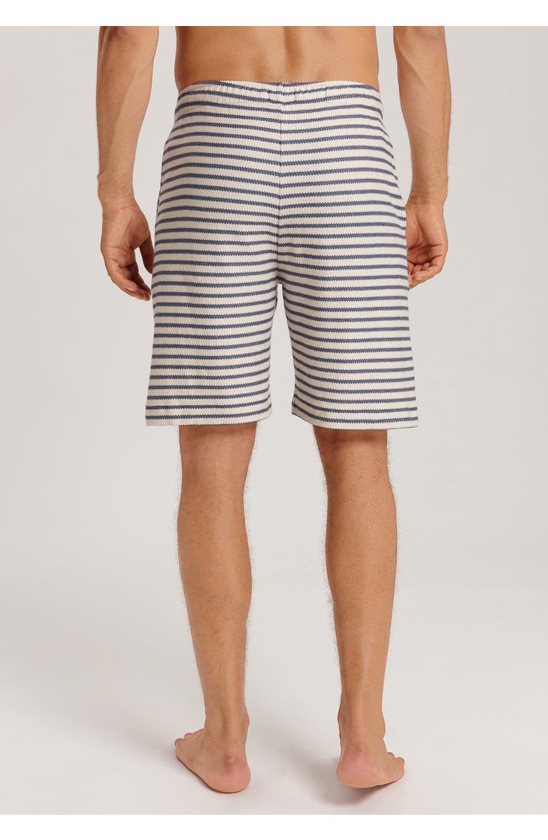 Hanro Loungy Summer Organic Cotton Drawsting Shorts, Alternate, color, Deep Breeze Stripe