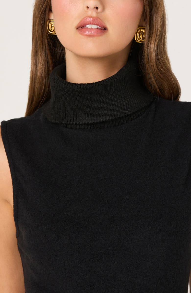 ASTR the Label Sleeveless Turtleneck Sweater, Alternate, color, Black