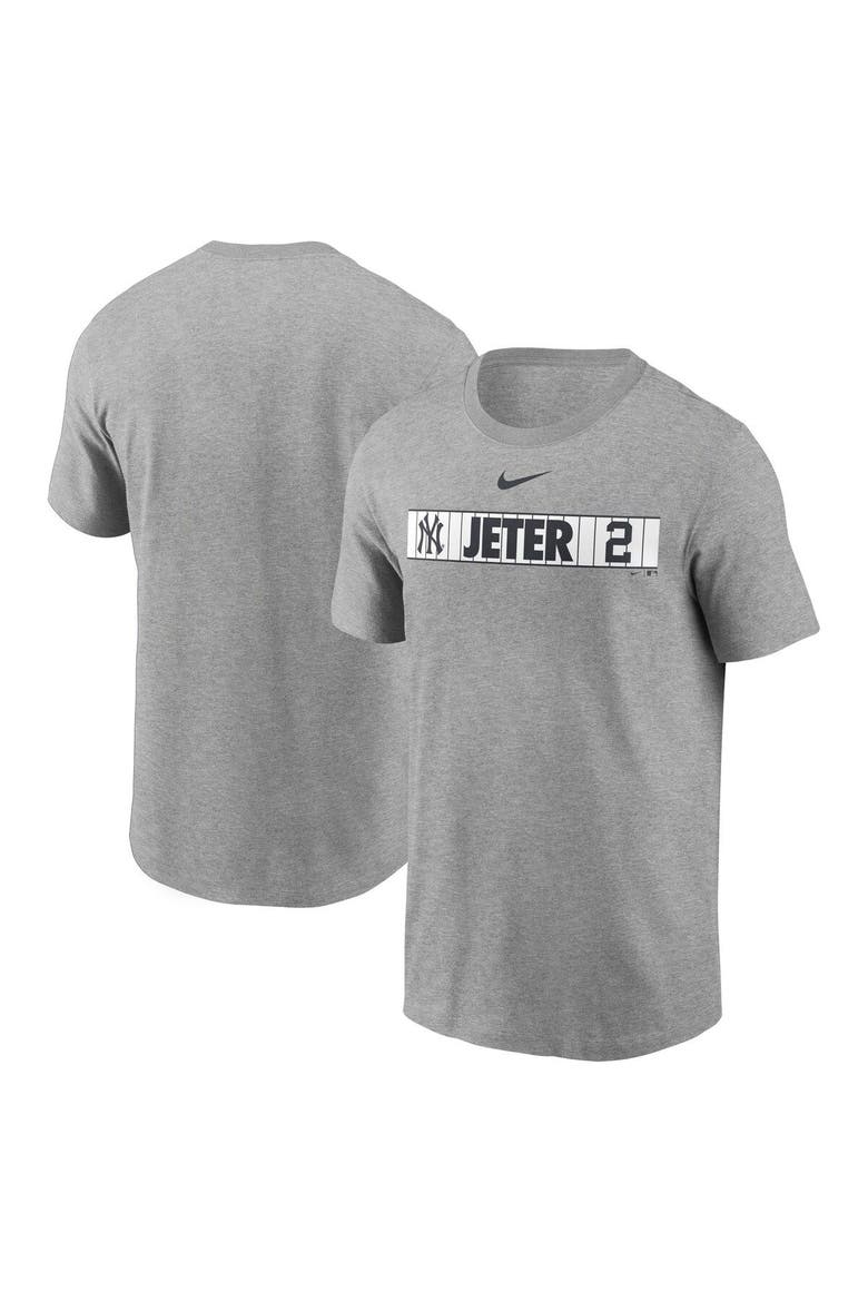 Men's Nike Derek Jeter Heathered Gray New York Yankees Locker Room T-Shirt, Main, color, Heather Gray