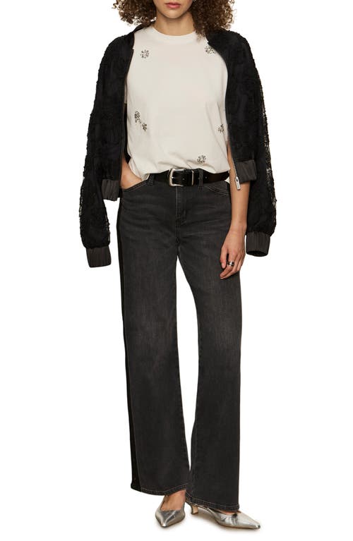 Sanctuary Floral Crystal Embellished Organic Cotton T-shirt In White