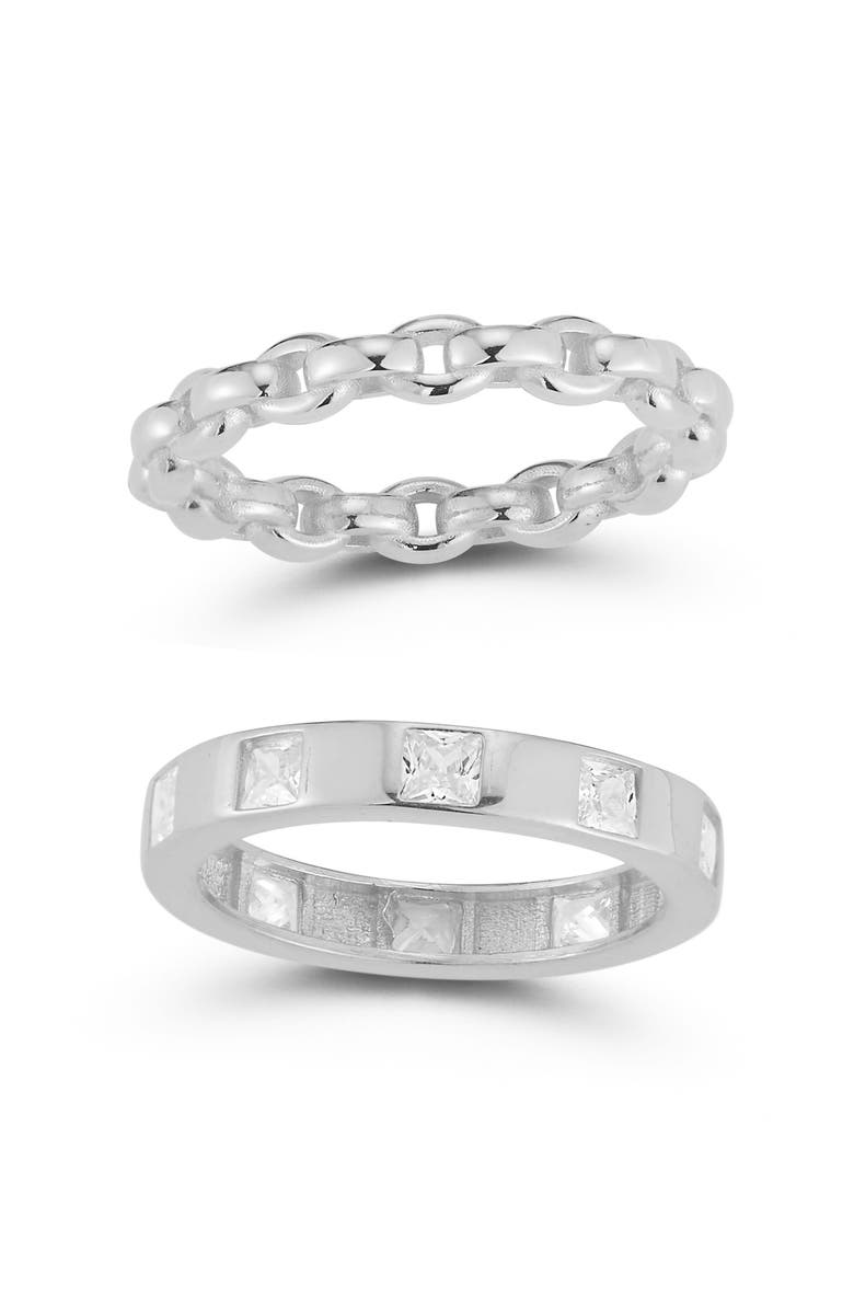 CHLOE AND MADISON Set of 2 Rings, Main, color, Silver