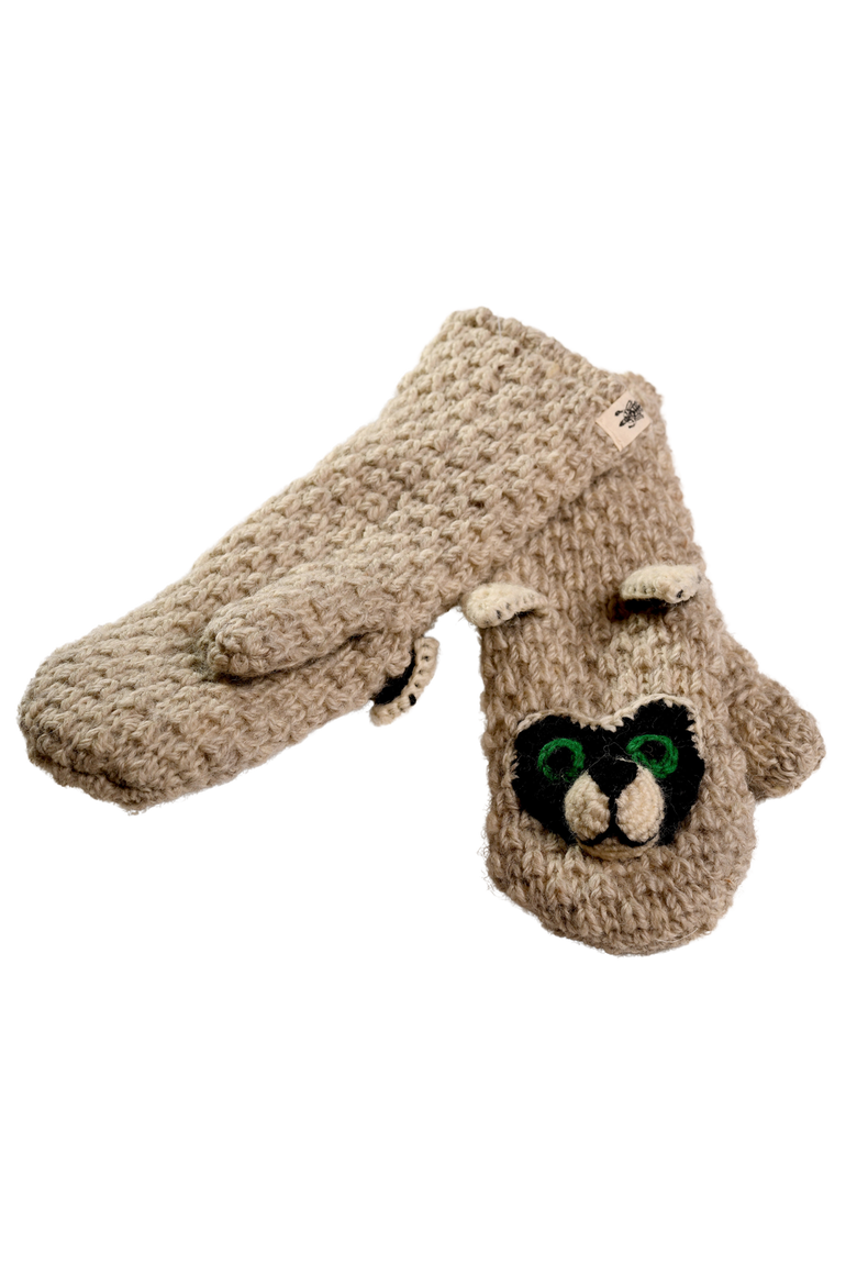 Crochet Rockey Racoon Mittens, Alternate, color, White