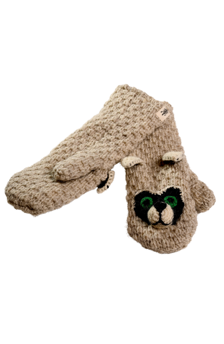 Nirvanna Designs Crochet Rockey Racoon Mittens, Alternate, color, White