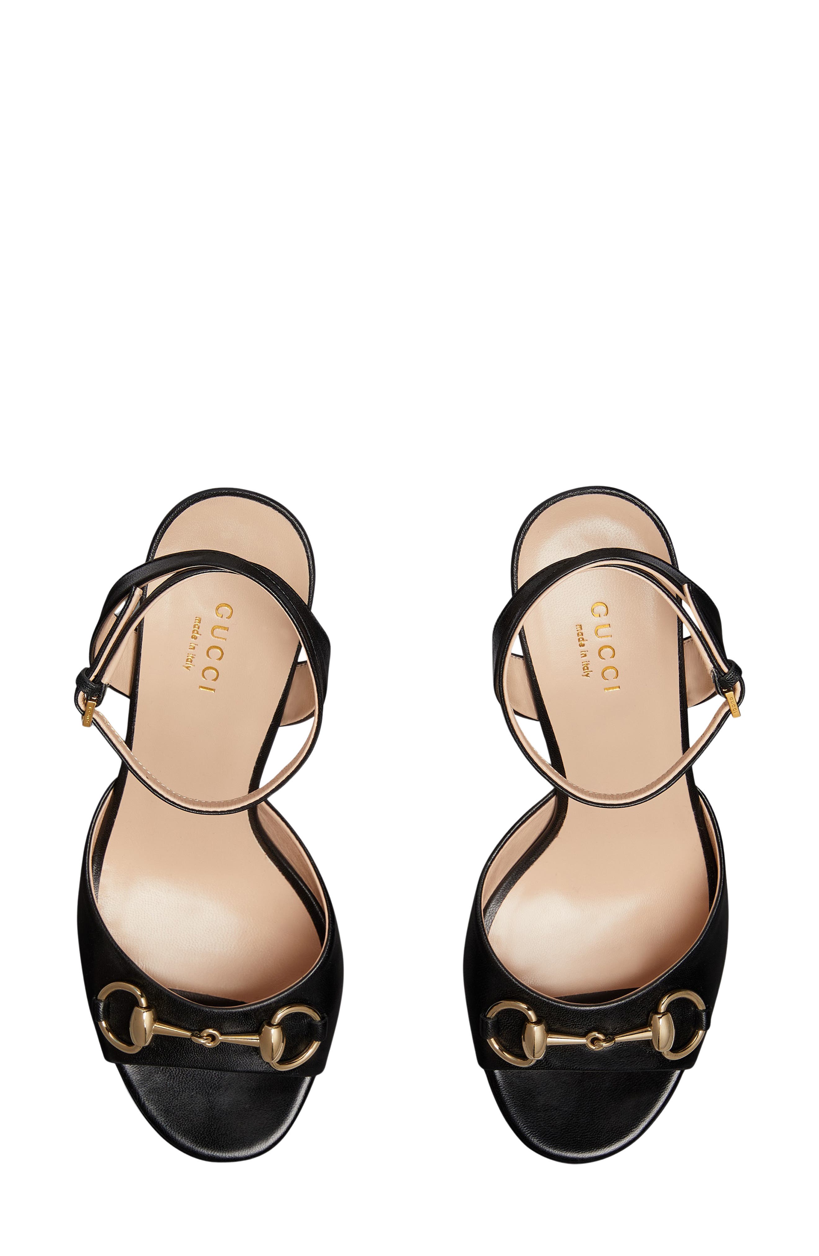 Gucci Lady Horsebit Platform Sandal, Alternate, color, Black