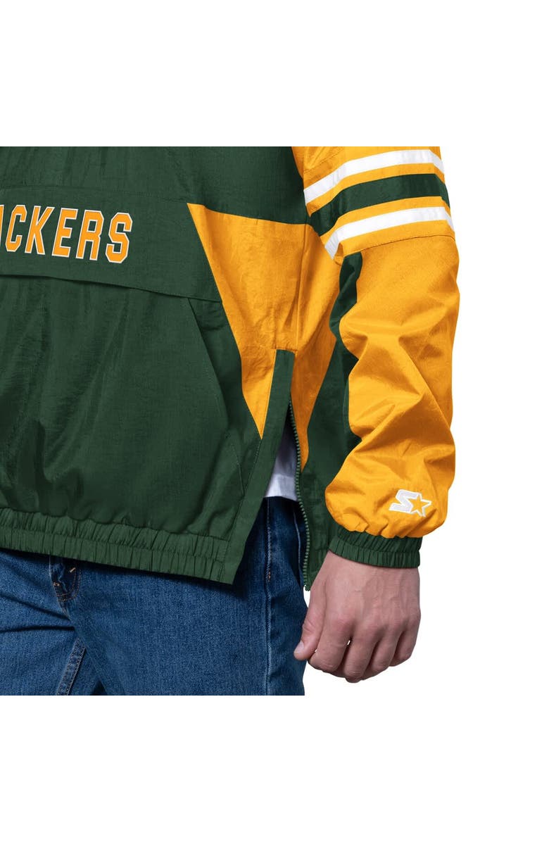 STARTER Men's Starter Green Green Bay Packers Prospect Half-Zip Pullover, Alternate, color, Green