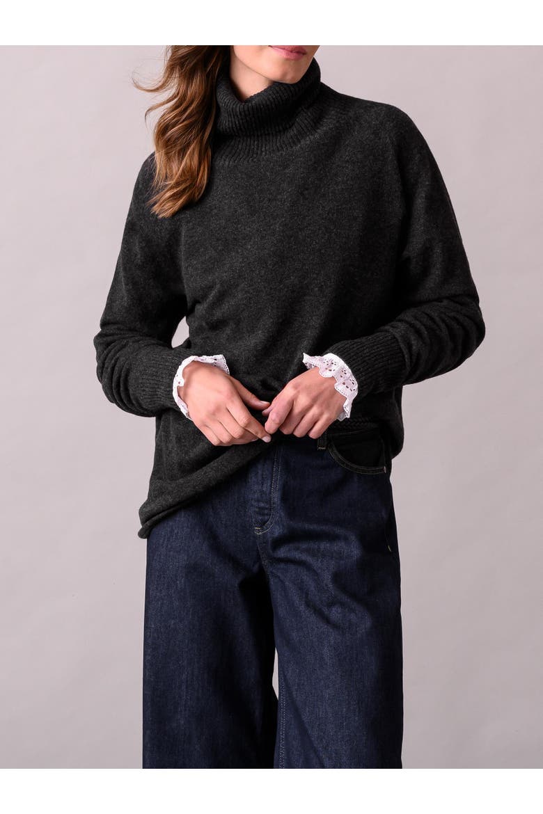 Geelong Wool Slouch Turtleneck Sweater, Alternate, color, CHARCOAL