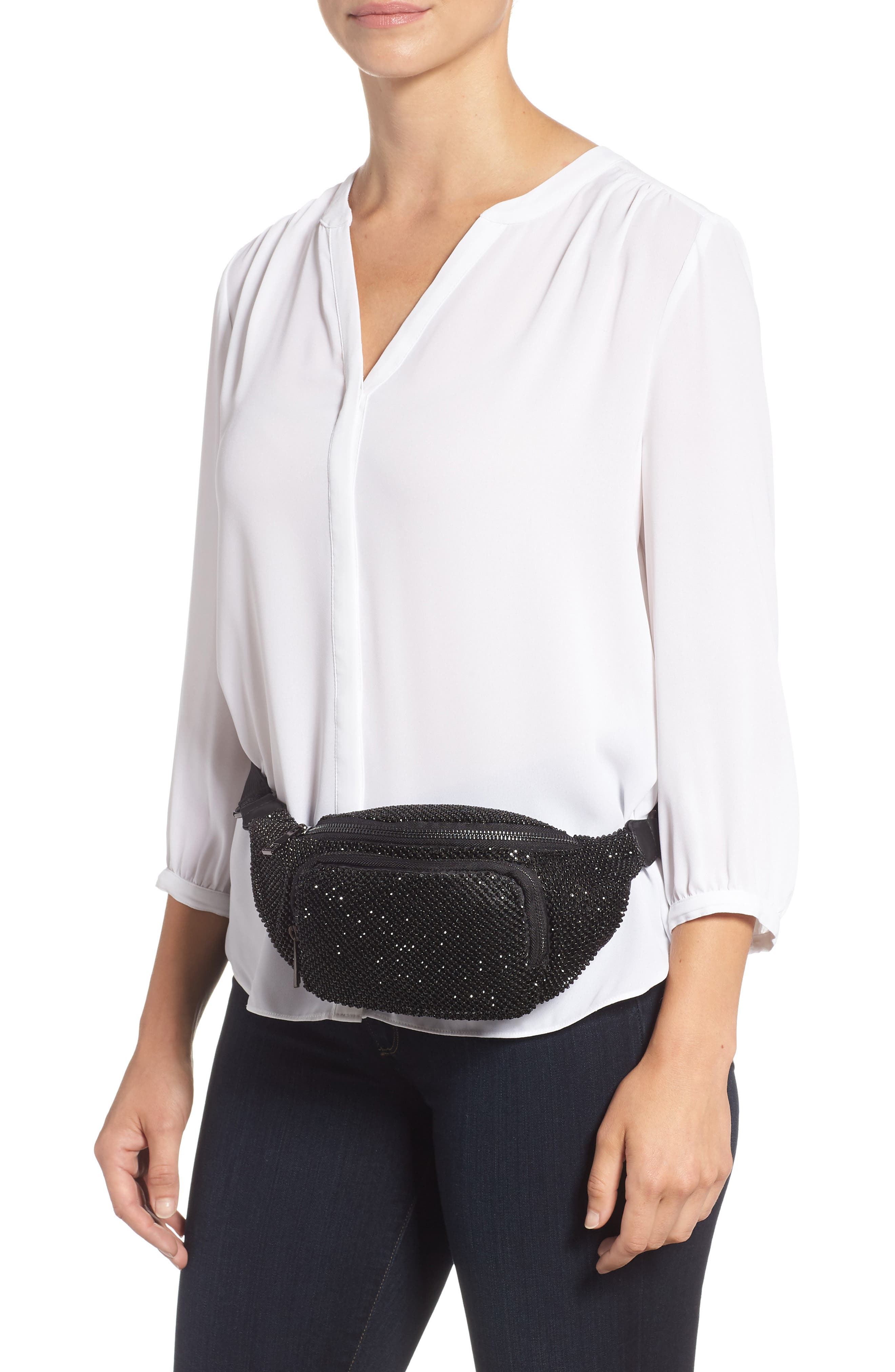Diana Diamante Bumbag, Alternate, color, BLACK