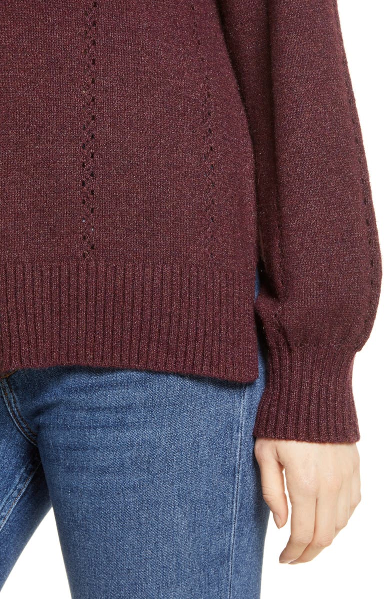 Wit & Wisdom Blouson Sleeve Pointelle Cardigan, Alternate, color,