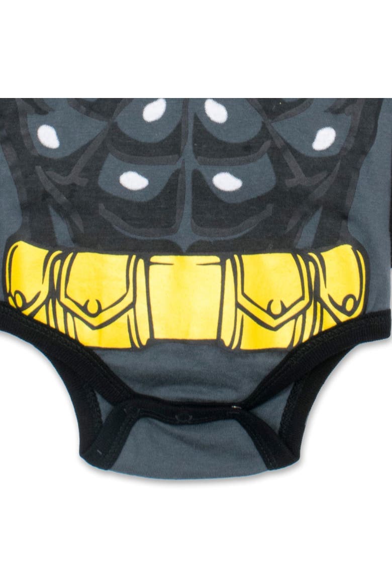 Justice League 2-Piece Bodysuit and Cape Set, Alternate, color, Batman Charcoal Grey
