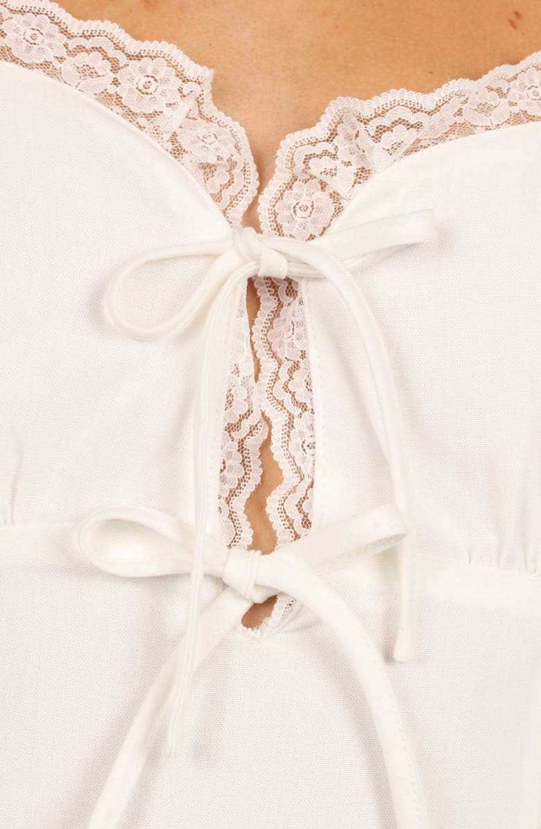 Petal & Pup Adelia Lace Trim Body-Con Minidress, Alternate, color,