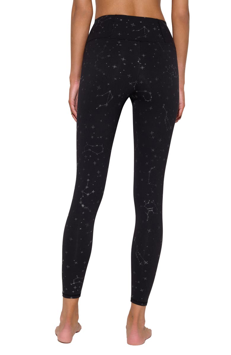 Spiritual Gangster Zodiac Print Nirvana Lotus Leggings, Alternate, color, Black