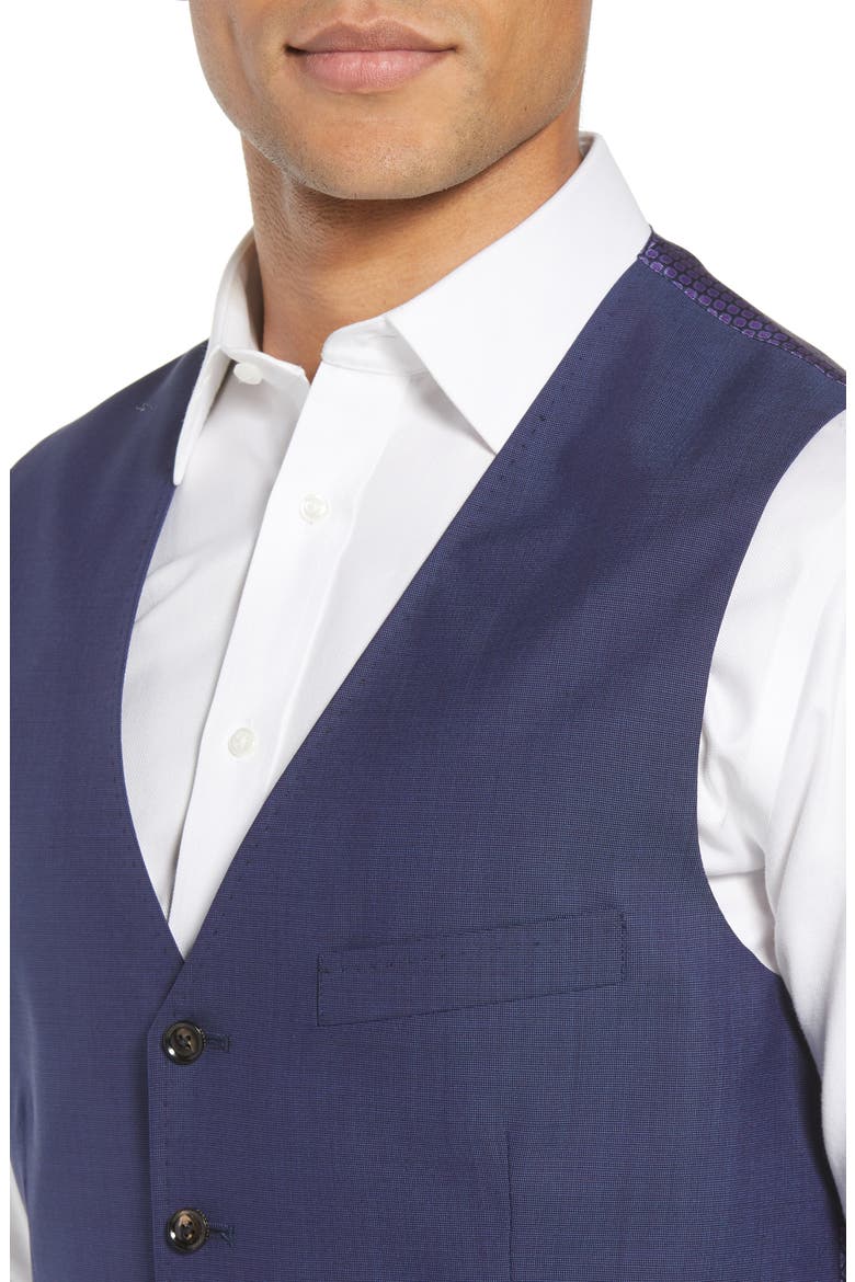 Troy Slim Fit Solid Wool Vest, Alternate, color, BLUE