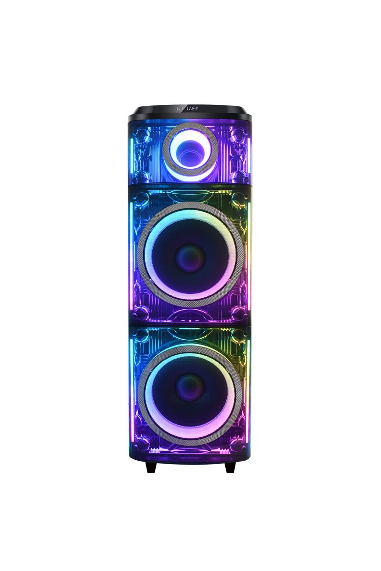 Cyber Flex 2x 12 Inch Portable Party Speaker, Main, color, Black