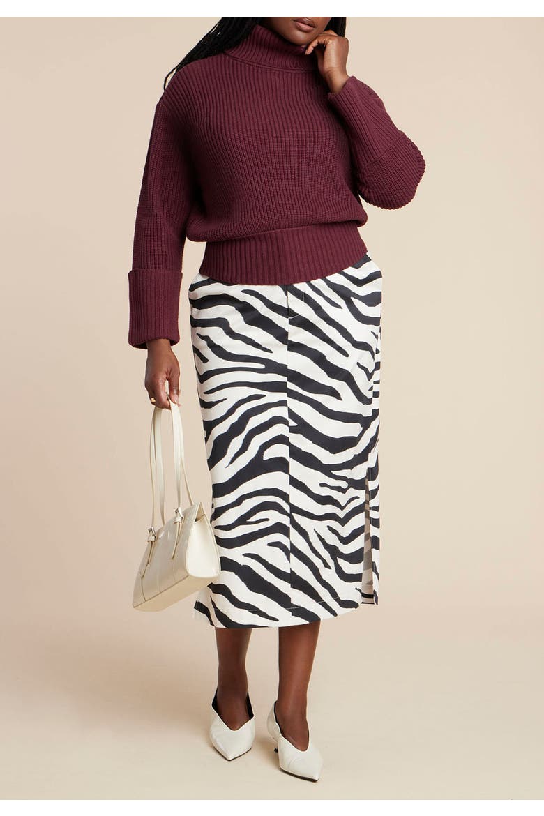 Cuffed Turtleneck Sweater, Alternate, color, TAWNY PORT