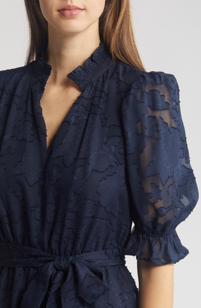 Eliza J Floral Jacquard Belted Dress, Alternate, color,