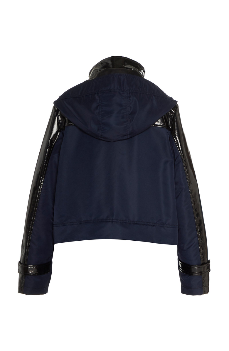 CAALO Water-Resistant Cropped Raincoat, Alternate, color, Navy / Black