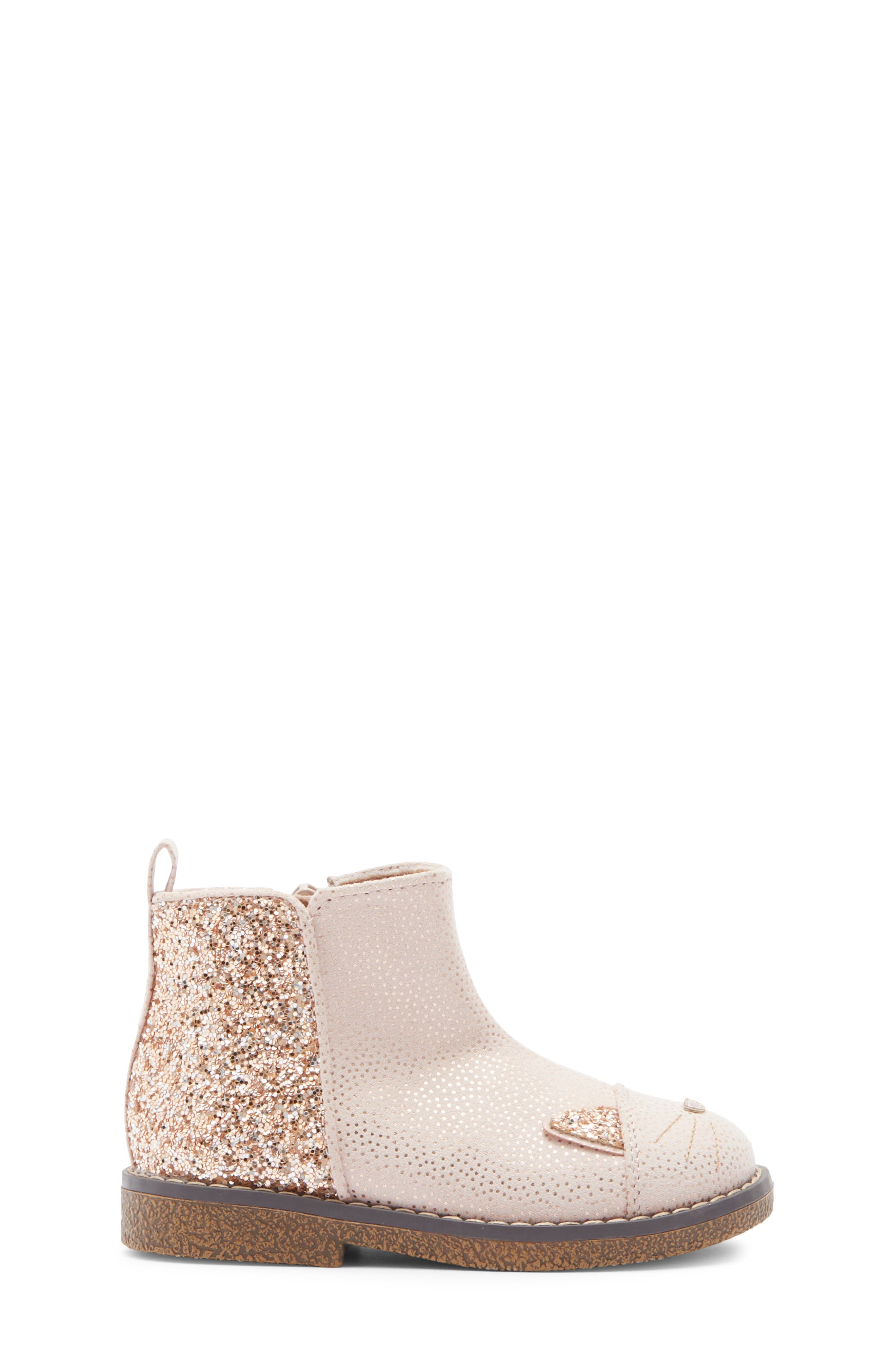 Harper Canyon Kids' Kitty Glitter Bootie, Alternate, color, Pink Blush