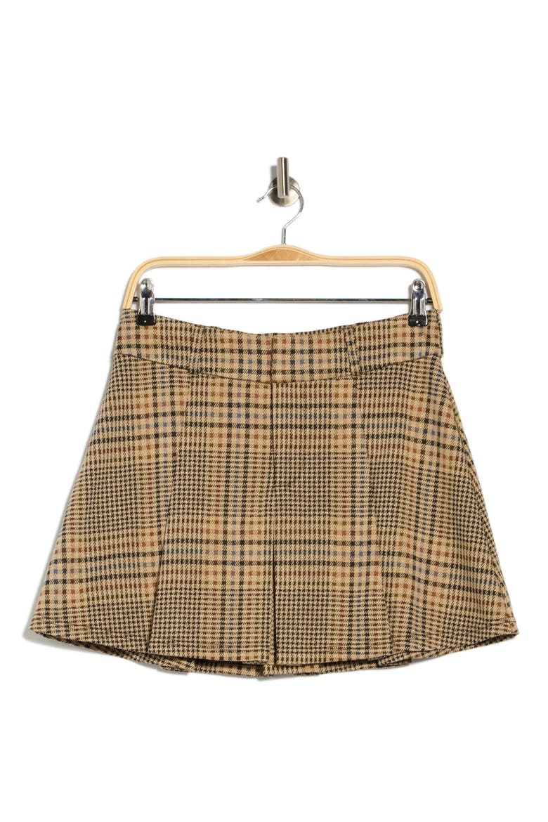Check Pleated Skirt, Alternate, color, SESAME BEIGE PLAID