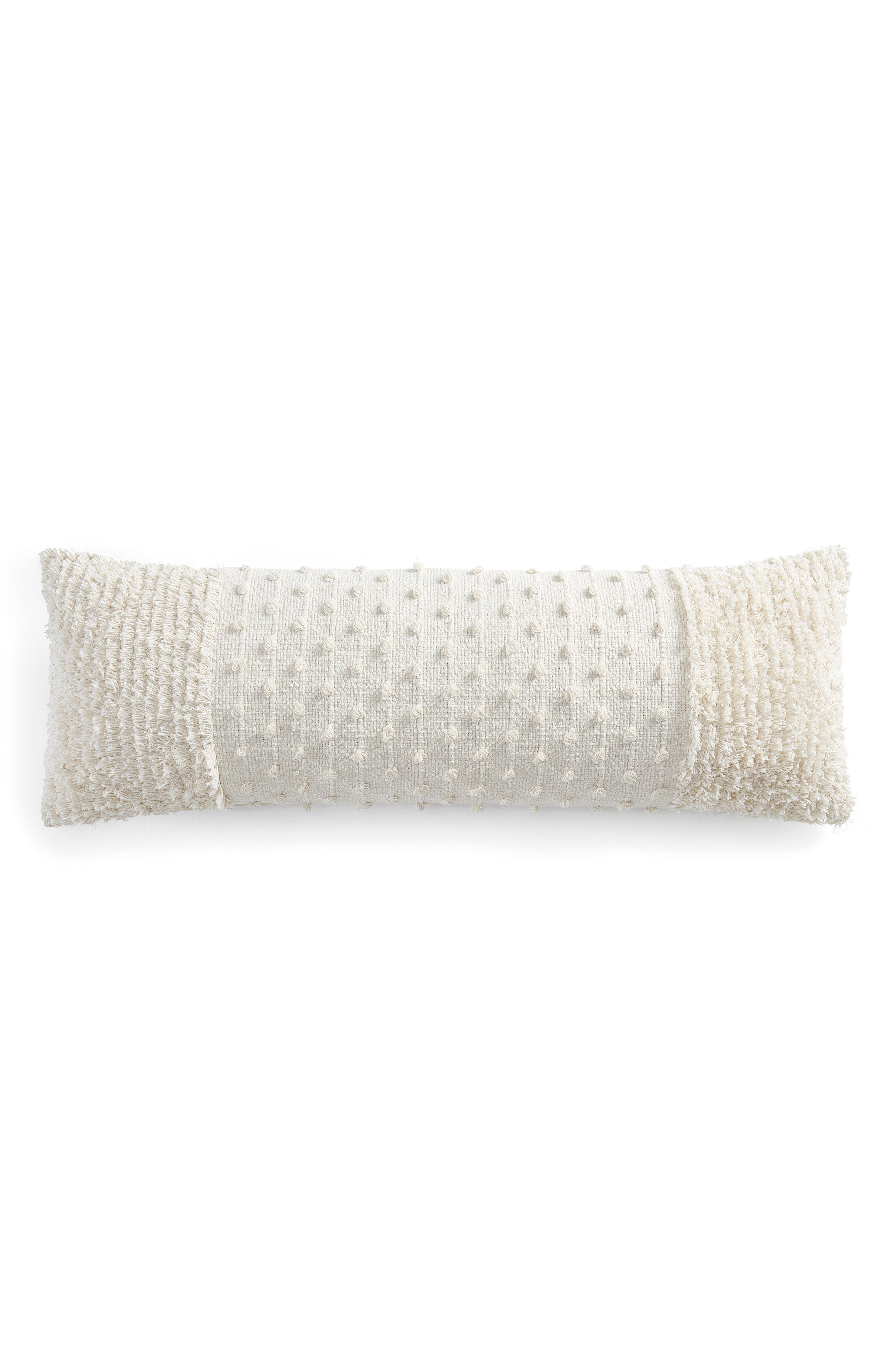 DKNY Emma Lumbar Pillow - Ivory, 12x36 Inch