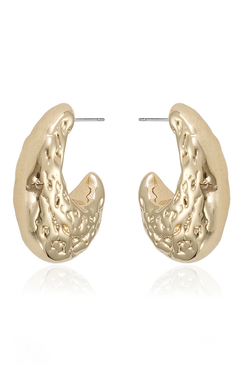 Textured Small Hoop Earrings, Alternate, color, GOLD