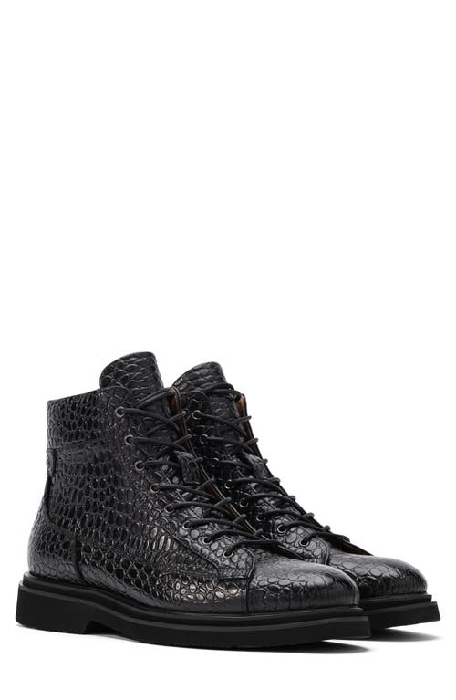 Marc Nolan Aiden Croc Embossed Combat Boot