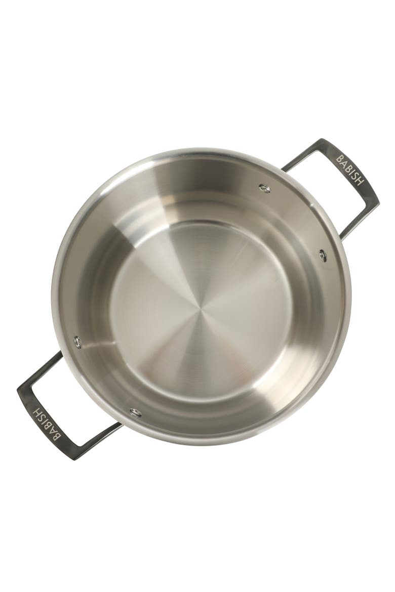 8 Quart Tri Ply Stainless Steel Stock Pot with Glass Lid & Black Handles Dutch Oven, Oven Safe, Dishwasher Safe, Alternate, color, Stainless Steel