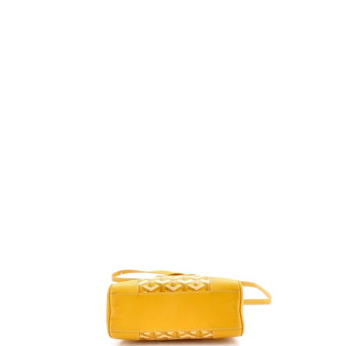 Pre-owned Goyard Goyard Saigon Top Handle Bag Coated Canvas With Leather Mini In Yellow
