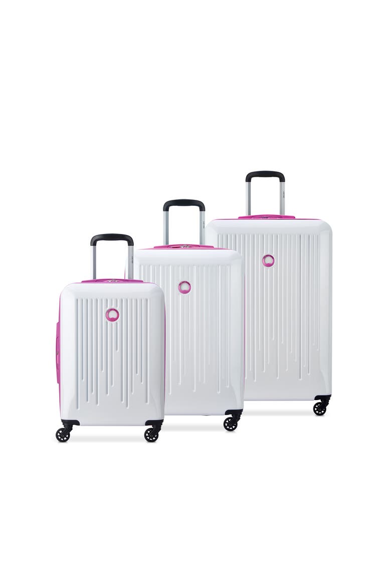 Christine Hardside Expandable (19"/25"/30") 3 Piece Spinner Luggage Set, Main, color, White/Mauve