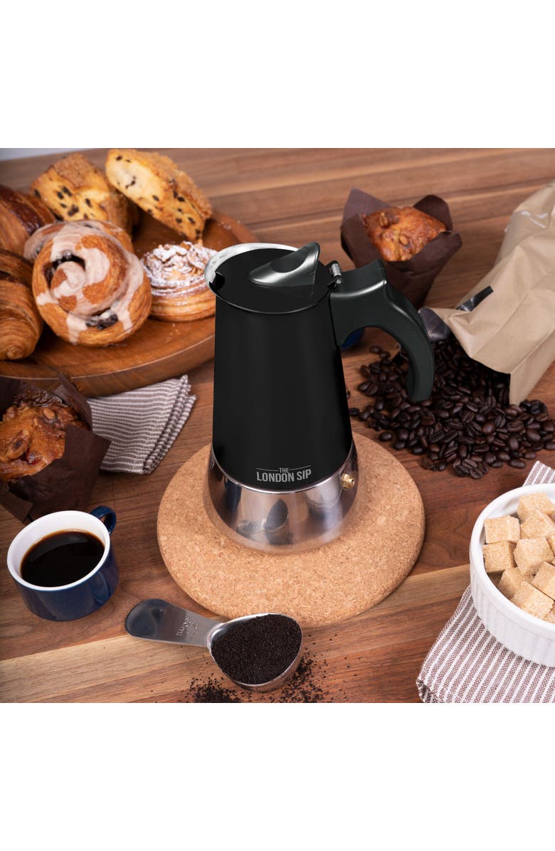 London Sip Stainless Steel Espresso Maker, Alternate, color, Black