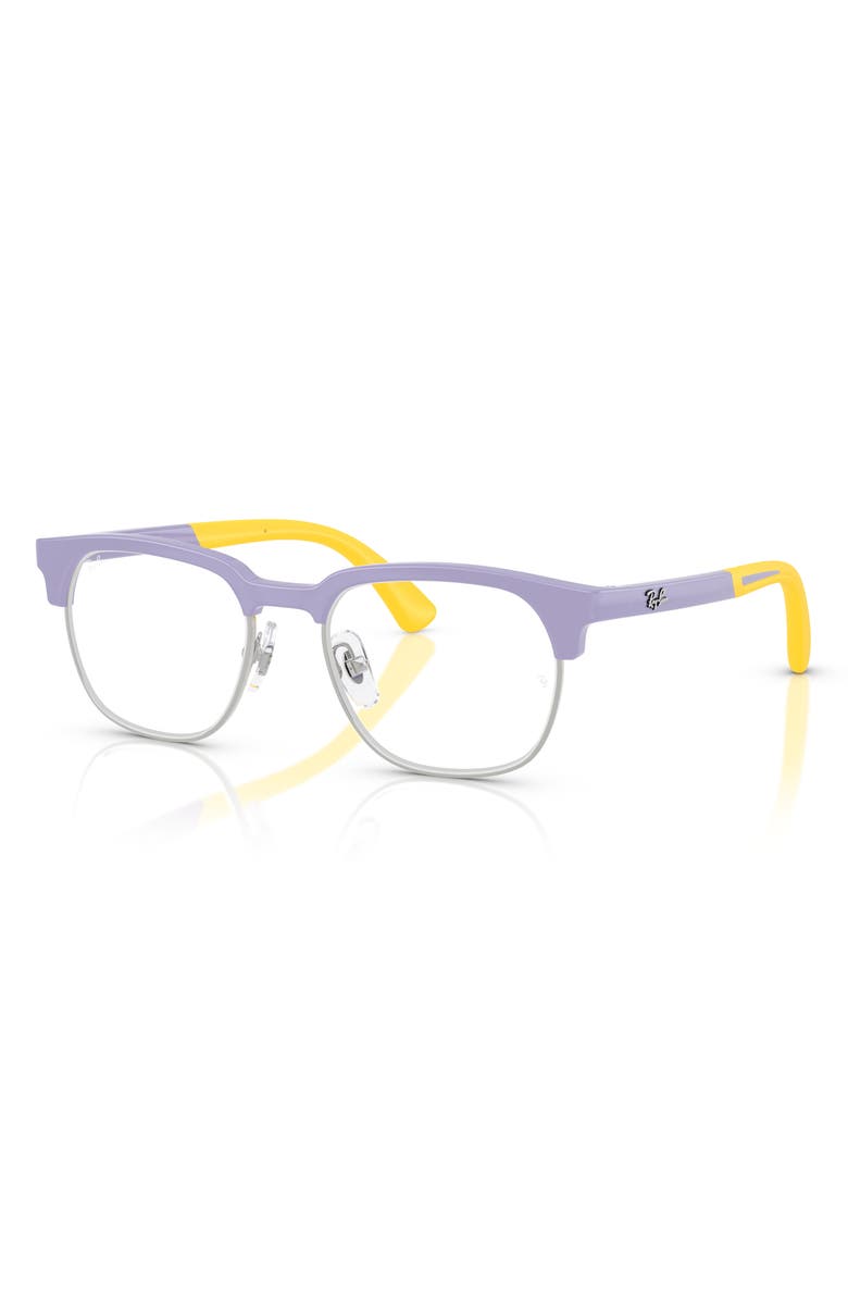 Ray-Ban Kids' 48mm Square Optical Glasses, Alternate, color, Silver