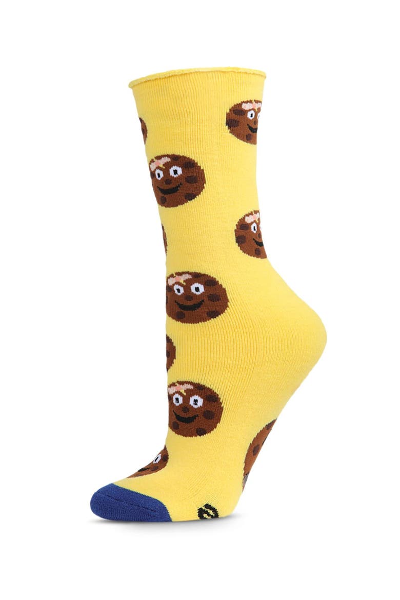 Big Kid's Tough Cookie Greeting Card Crew Socks, Alternate, color, Yellow