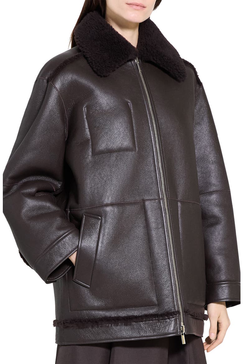 Genuine Shearling Reversible Coat, Alternate, color, CACAO