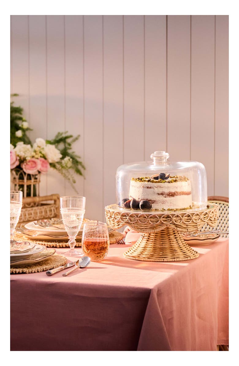 Juliska Provence Rattan Cake Stand, Alternate, color, Whitewash