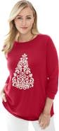 Jessica London Holiday Motif Pullover