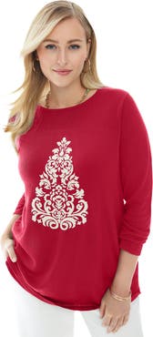 Jessica London Holiday Motif Pullover