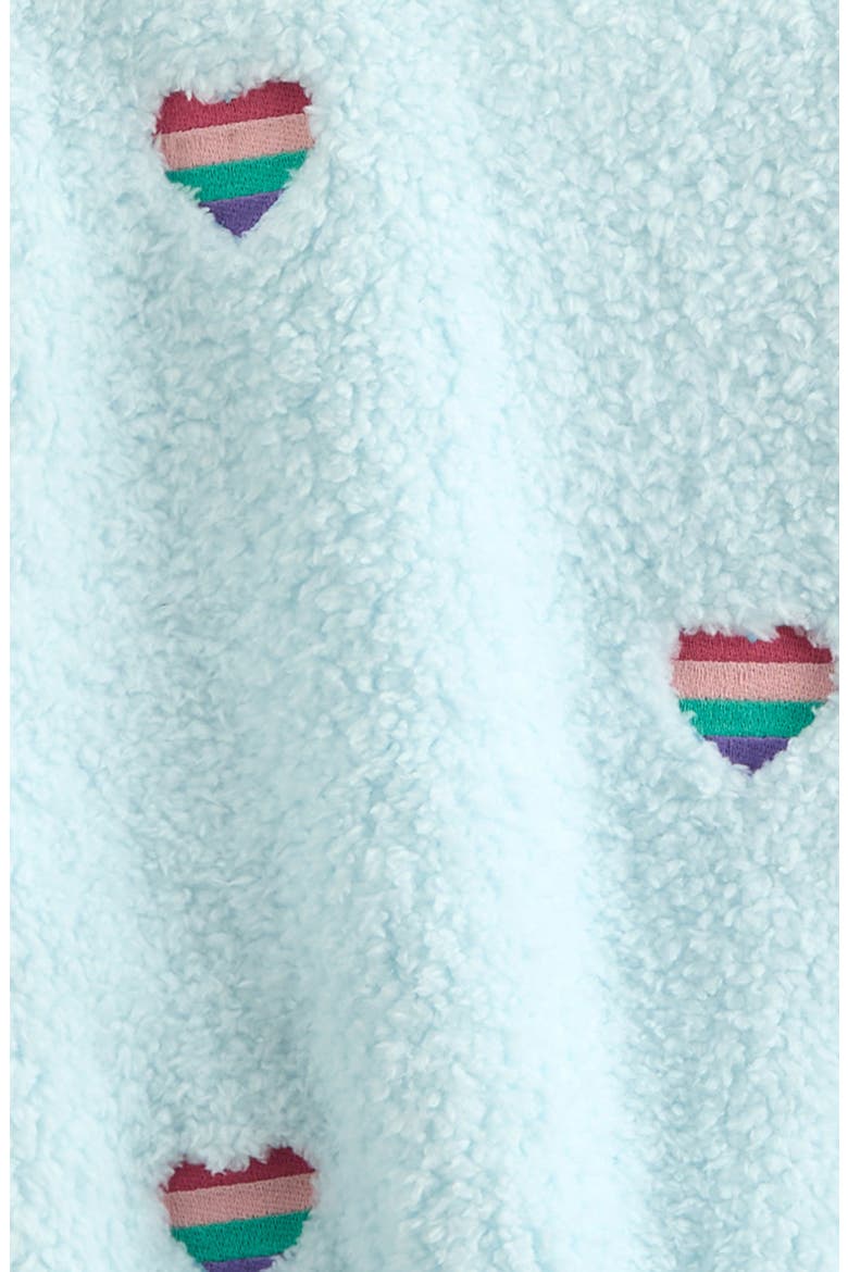 Kids' Embroidered Fluffy Fleece Pullover, Alternate, color, BLUE DELICATE HEART EMBROIDERY