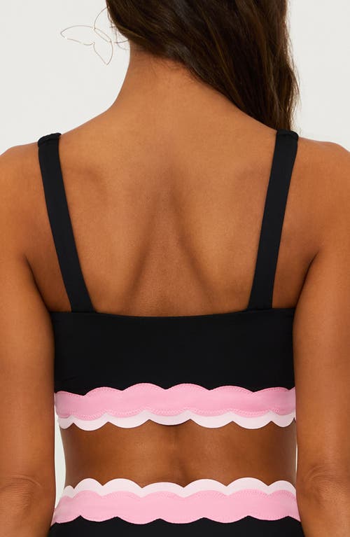 Beach Riot Marin Scallop Colorblock Bikini Top In Sweet Berr