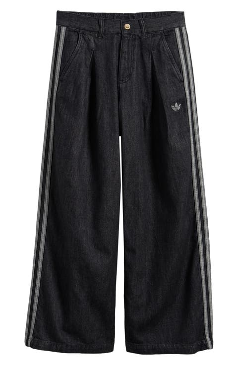 Kids' Pleated Wide Leg Jeans