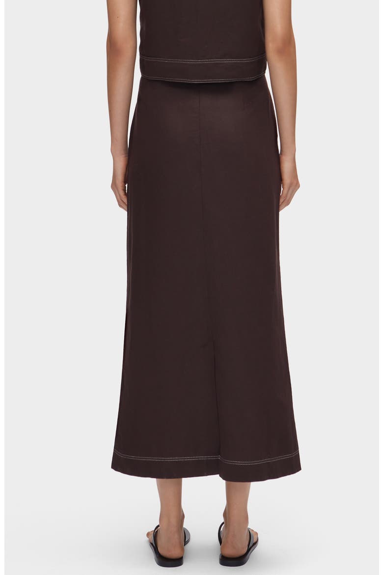 Mia Topstitch Detail Skirt, Alternate, color, CHOCOLATE