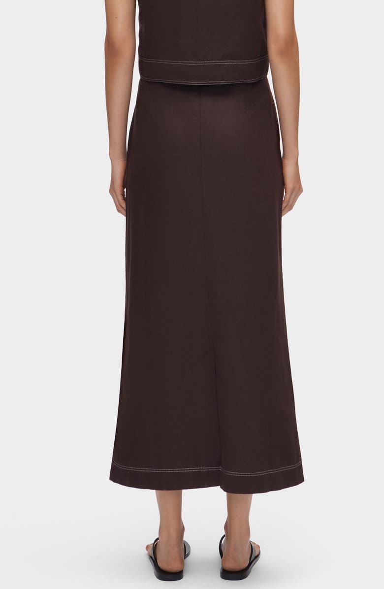 ALIGNE Mia Topstitch Detail Skirt, Alternate, color, Chocolate