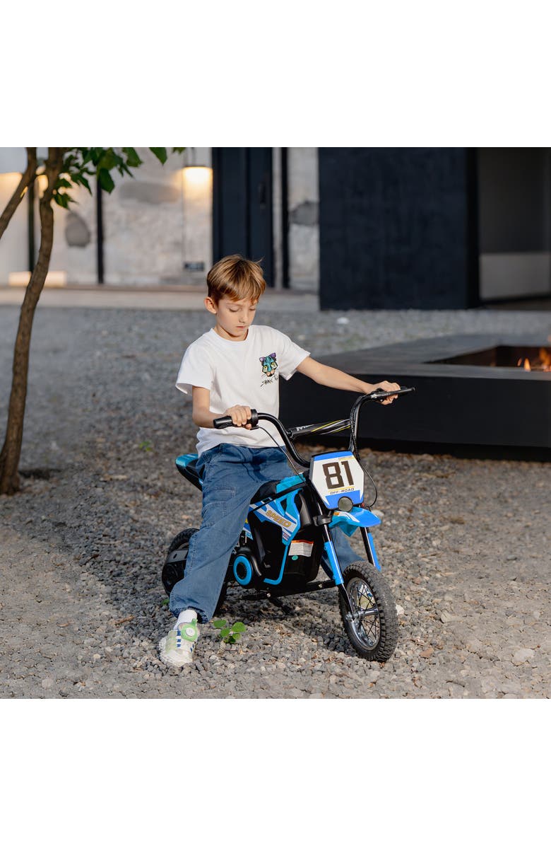 Qaba Kids Electric Dirt Bike, 250W, 9.9 MPH, Tires, Suspension, Alternate, color, Blue