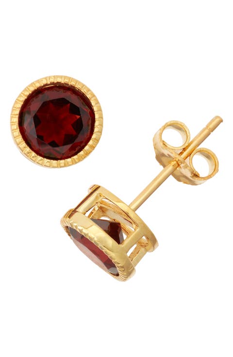 Bezel Set Stud Earrings