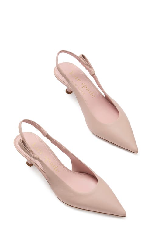Kate Spade New York Riley Slingback Pointed Toe Kitten Heel Pump In Pale Vellum