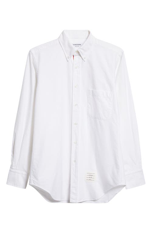 Thom Browne Classic Fit Cotton Button-down Shirt In White